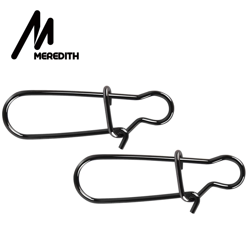 MEREDITH 50 шт. нержавеющая сталь быстрый зажим замок вращающиеся твердые кольца безопасности защелки рыболовные инструменты соединитель крюк PESCA для удаления
