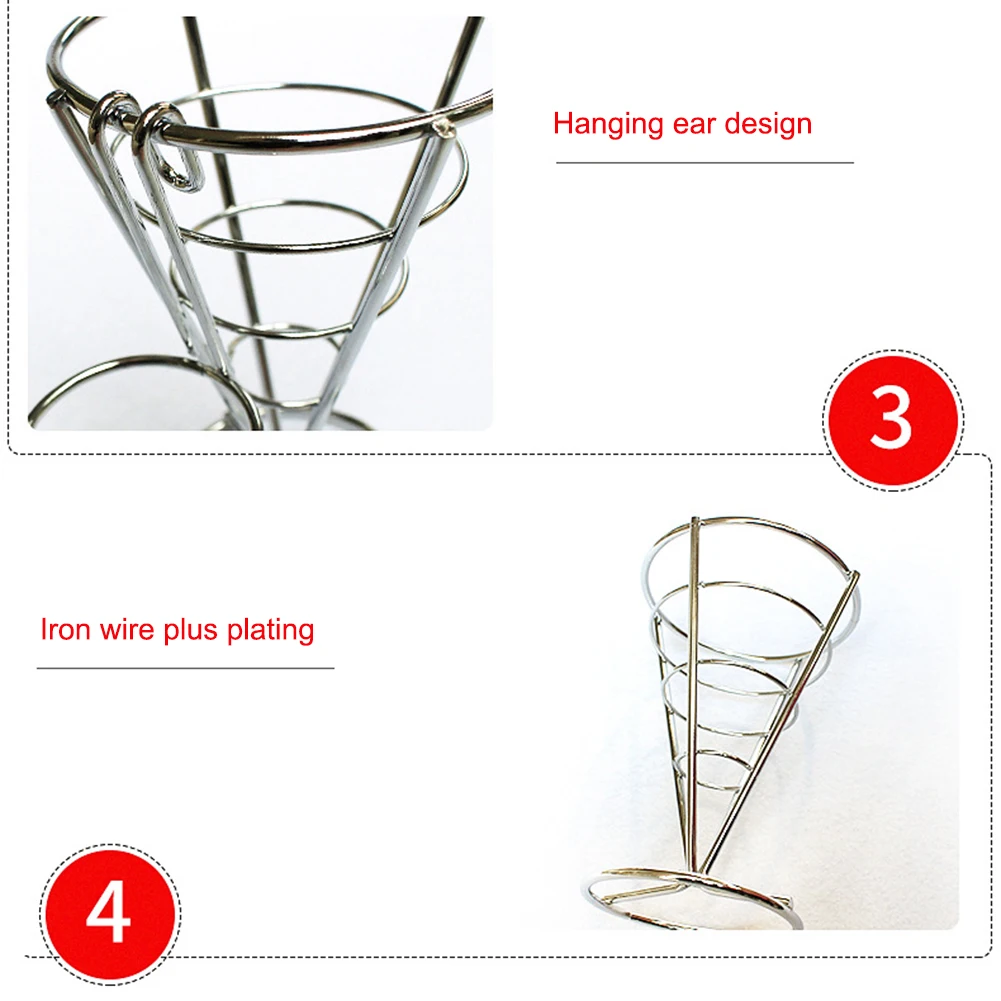Mini Double Sauce Stand Cone Fries Holder Holds Fruit and Other Appetizers|Блюдца и тарелки| |
