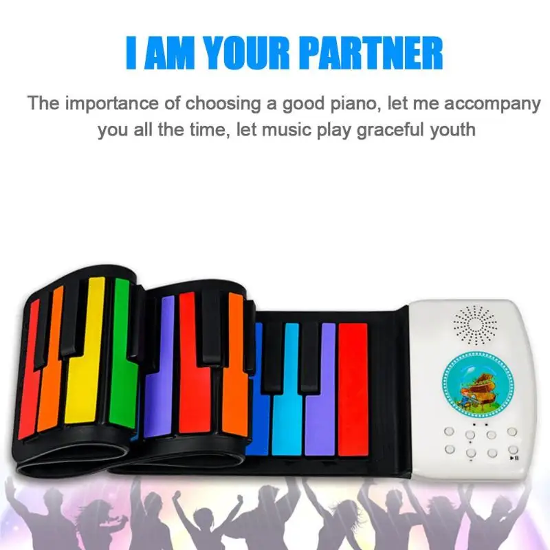49-key digital keyboard flexible curly piano gift electronic hand-rolled piano music lover children