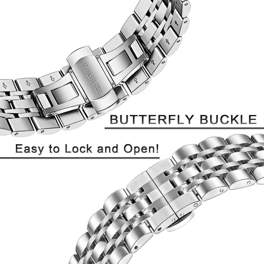 

20MM 22MM Stainless Steel Watchband For Xiaomi Huami Amazfit GTR 2 GTR 47MM Smart Wristband Metal Straps For Amazfit Bip S GTS