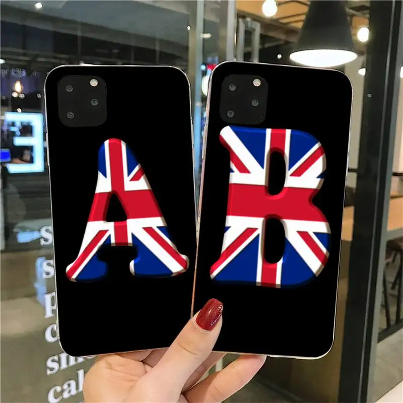 Чехол для телефона с 26 буквами флага Великобритании роскошный уникальный дизайн