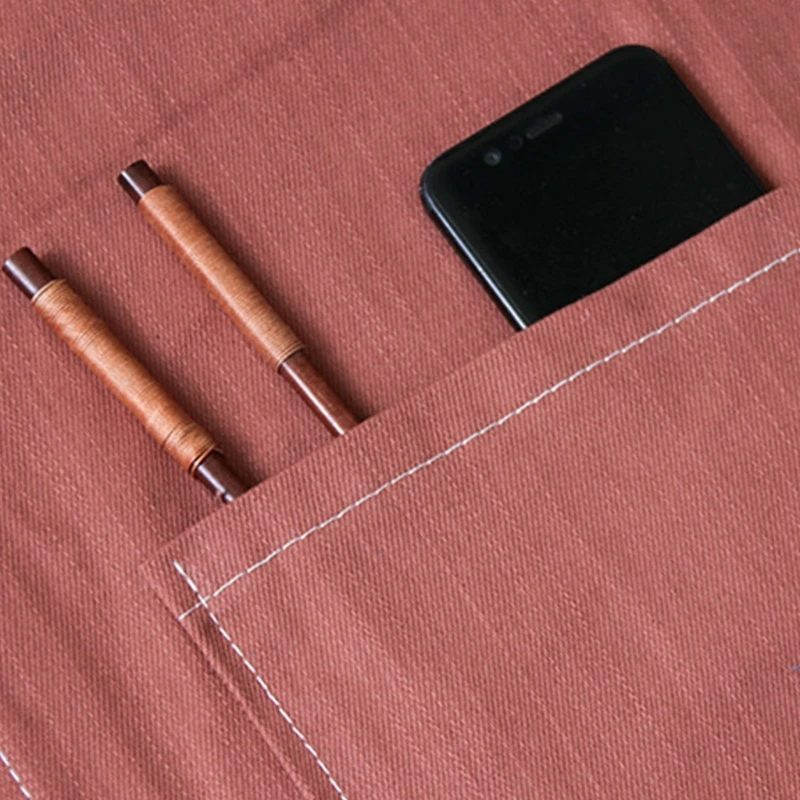 

Брезентовый джинсовый фартук N1HF, Регулируемый шеф-фартук с перекрестной спинкой, многокарманный, без рукавов, регулируемый ремень и фартук ...