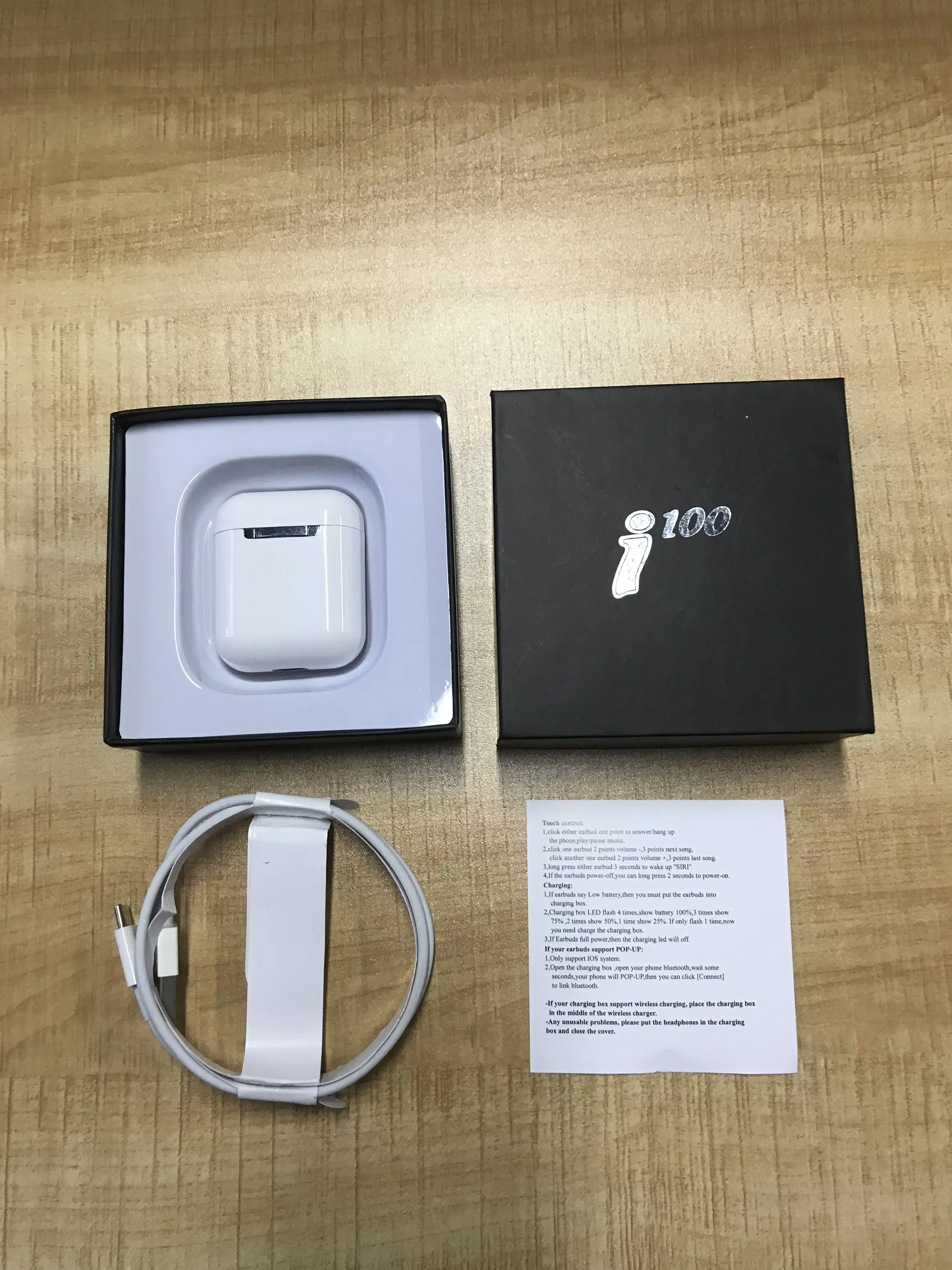 Оригинальный i100 TWS po pup настоящий 1:1 размер Bluetooth 5 0 гарнитура 6D бас сенсорное