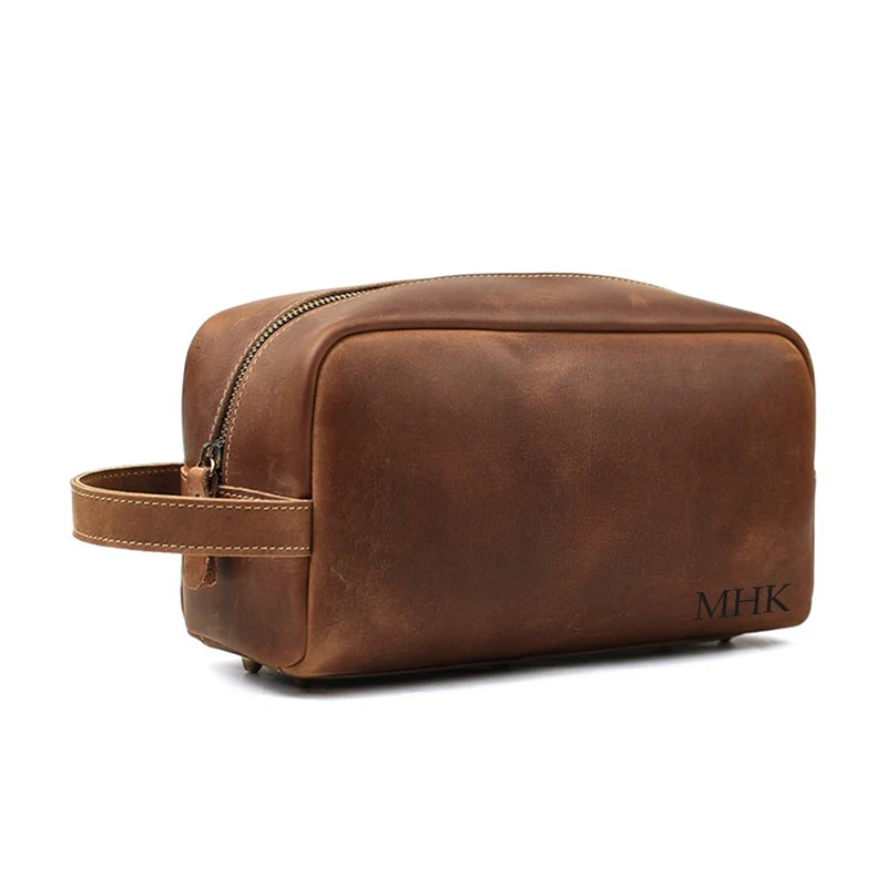 Сумка для туалетных принадлежностей из коровьей кожи с логотипом на заказ