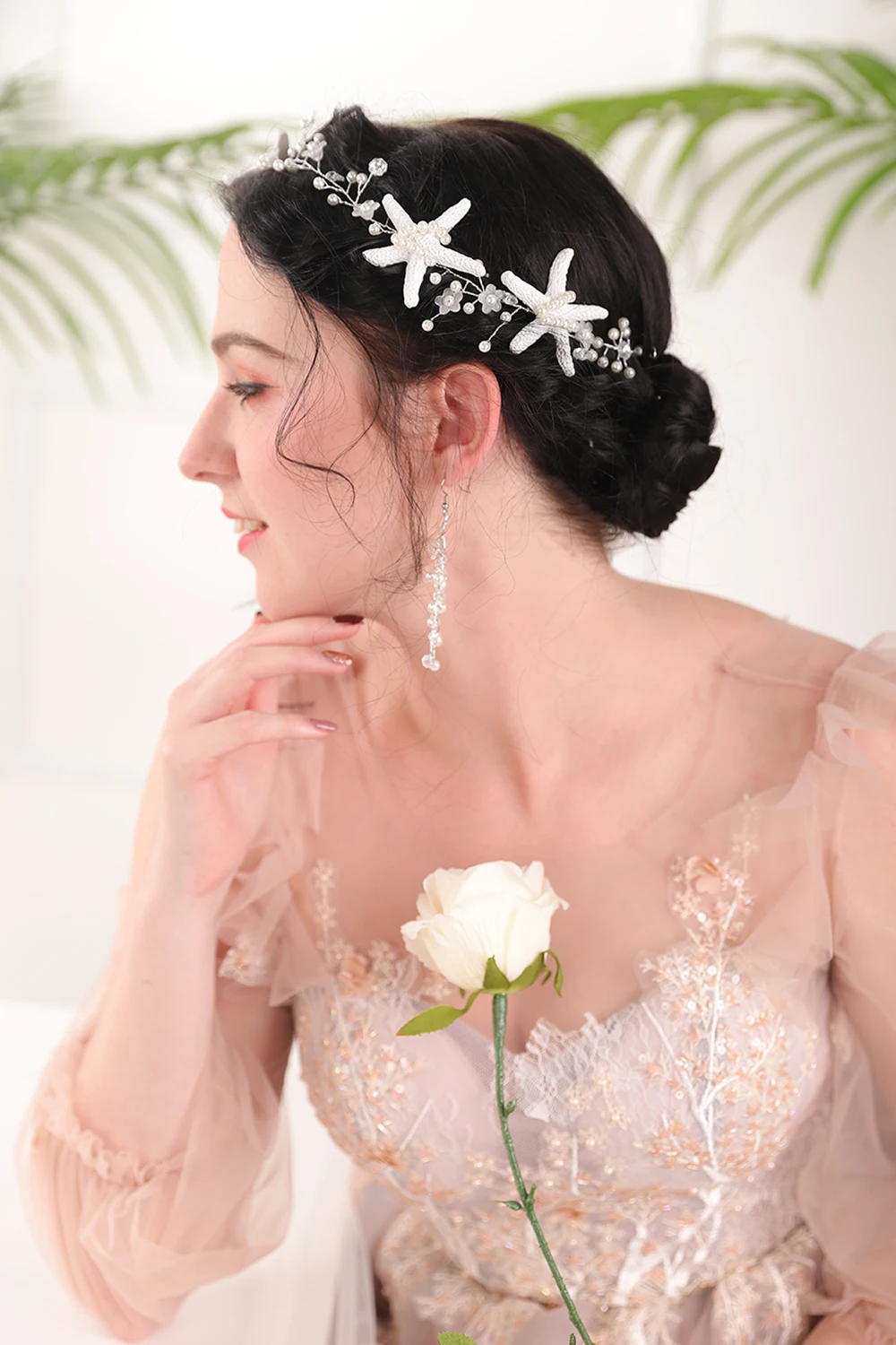 Женская Свадебная вуалетка обруч для волос с цветами и жемчугом | Свадьбы
