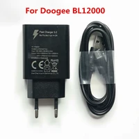 new original doogee bl12000 ac adaptor fast charger 3 0 travel charger eu plug adapter usb cable dc 5v 7v 9v 2a