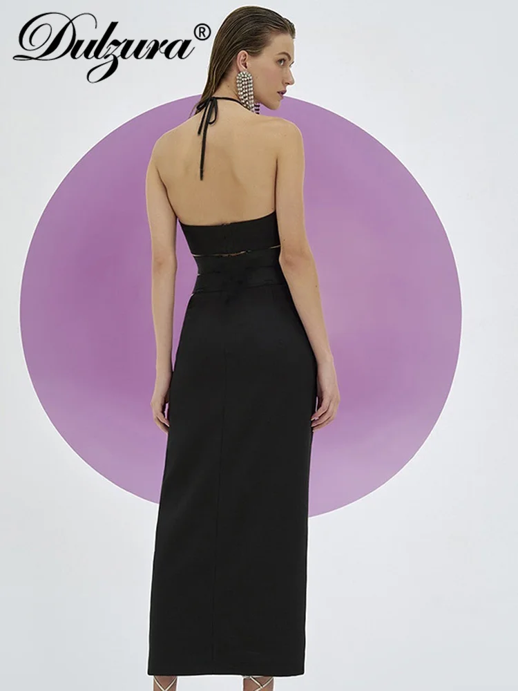 Dulzura/2022 летний женский комплект из 2 предметов укороченный топ на шнуровке с