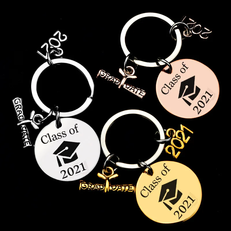 

Class Of 2021 KeyChain Gift For Graduate Graduation Scroll Birthstone High School College