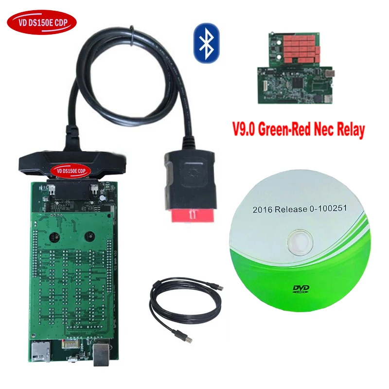 2018 obd2 лучший V9.0 PCB VD DS150E CDP 2016. R0 программное обеспечение новый VCI с bluetooth автомобиля