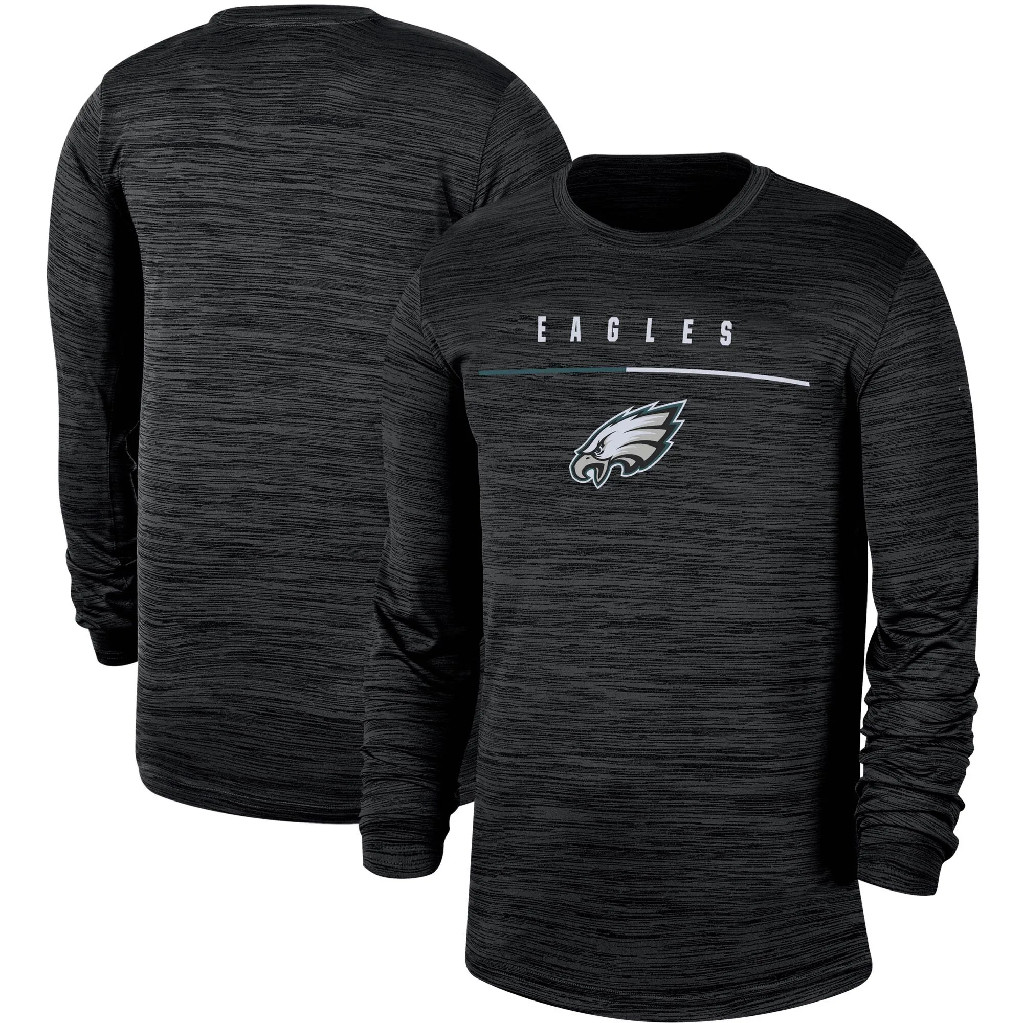 

Men Philadelphia Black Sideline Eagles Legend Velocity Travel Performance Long Sleeve T-Shirt