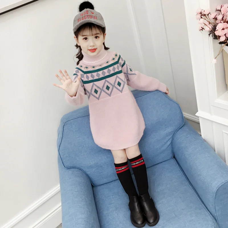 

Girls Boys Sweater Kids Coat Outwear 2022 Long Plus Velvet Thicken Warm Spring Autumn Knitting Wool Cotton Vetement Enfant Chil