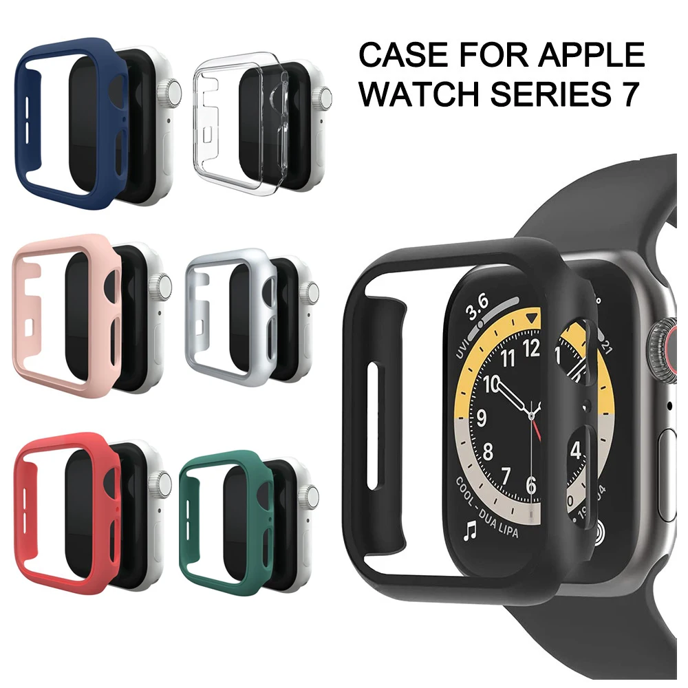 Cover For Apple Watch 7 case 45mm 41mm PC Shockproof Protection Shell For iWatch Series 6 5 4 3 38mm 40mm 42mm Bumper No Screen