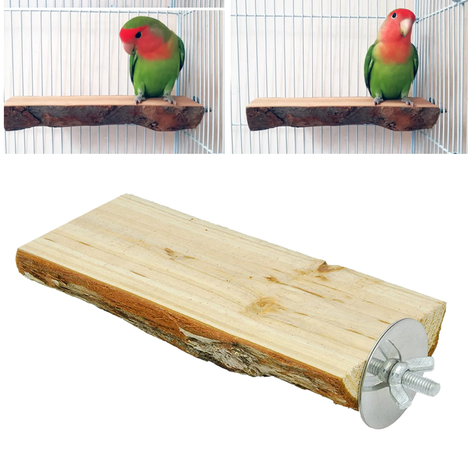 

Parrot Cage Perch, Wooden Platform Stand for Birds Cockatiel Parakeet Conure