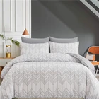 Комплект постельного белья для дома, Простые, с геометрическим рисунком, белые пододеяльники, Королевский размер