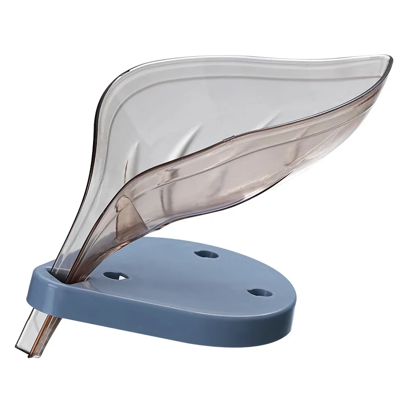 

Drain Soap Box Creative Leaf Shape Punch-Free Soap Holder Multifunctional Storage Rack for Bathroom Kitchen MYDING