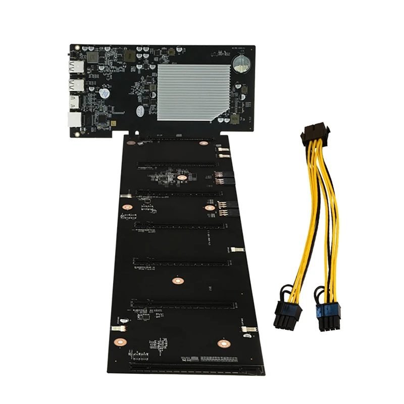 

Оригинальная материнская плата для майнинга BTC, 6 карт PCIE X16, графический слот 70 мм, DDR3, рандомsata с 8-контактным и двойным 8-контактным шнуром пи...