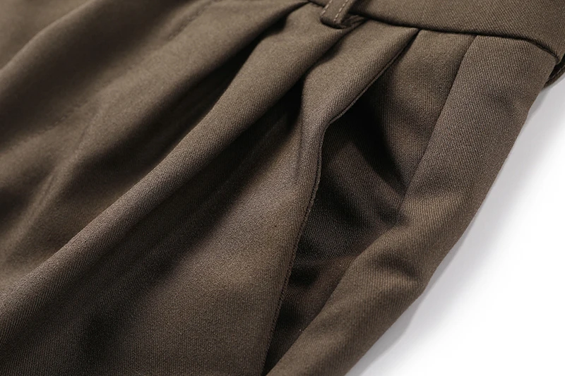 

[EAM] High Waist Black Pleated Wide Leg Long Trousers New Loose Fit Pants Women Fashion Tide Spring Autumn 2021 1DD5825