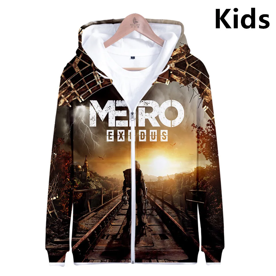 

3 To 14 Years Kids Hoodies Metro Exodus Subway Leaving 3D Hoodie Sweatshirt Boys Girls Long Sleeve Jacket Coat Teen Clothes