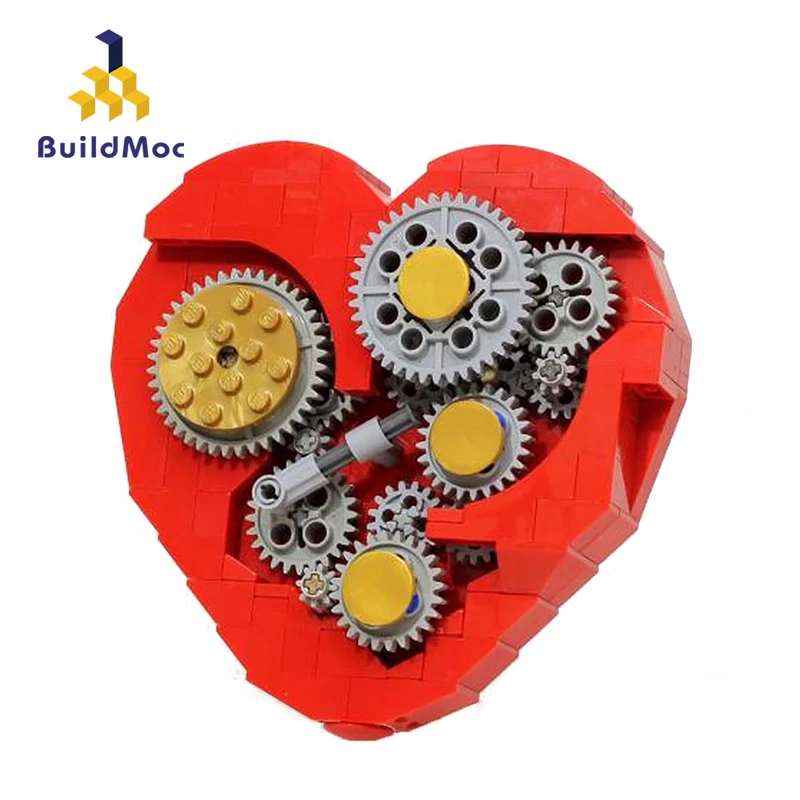 BuildMOC заводное сердце литье под давлением модель детские развивающие игрушки MOC-4453 подарок на Рождество и день рождения