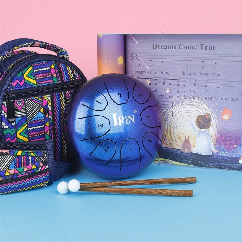 

5.5 Inch Drum Percussion Instrument Hand Pan Drum with Drum Mallets Carry Bag H053