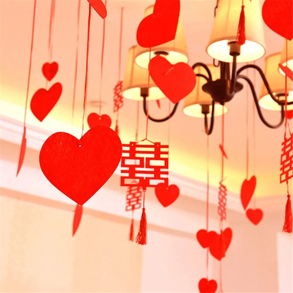 16 шт. баннеры с сердечками веревкой 6*7 8 см Нетканые ткани бандажные флаги