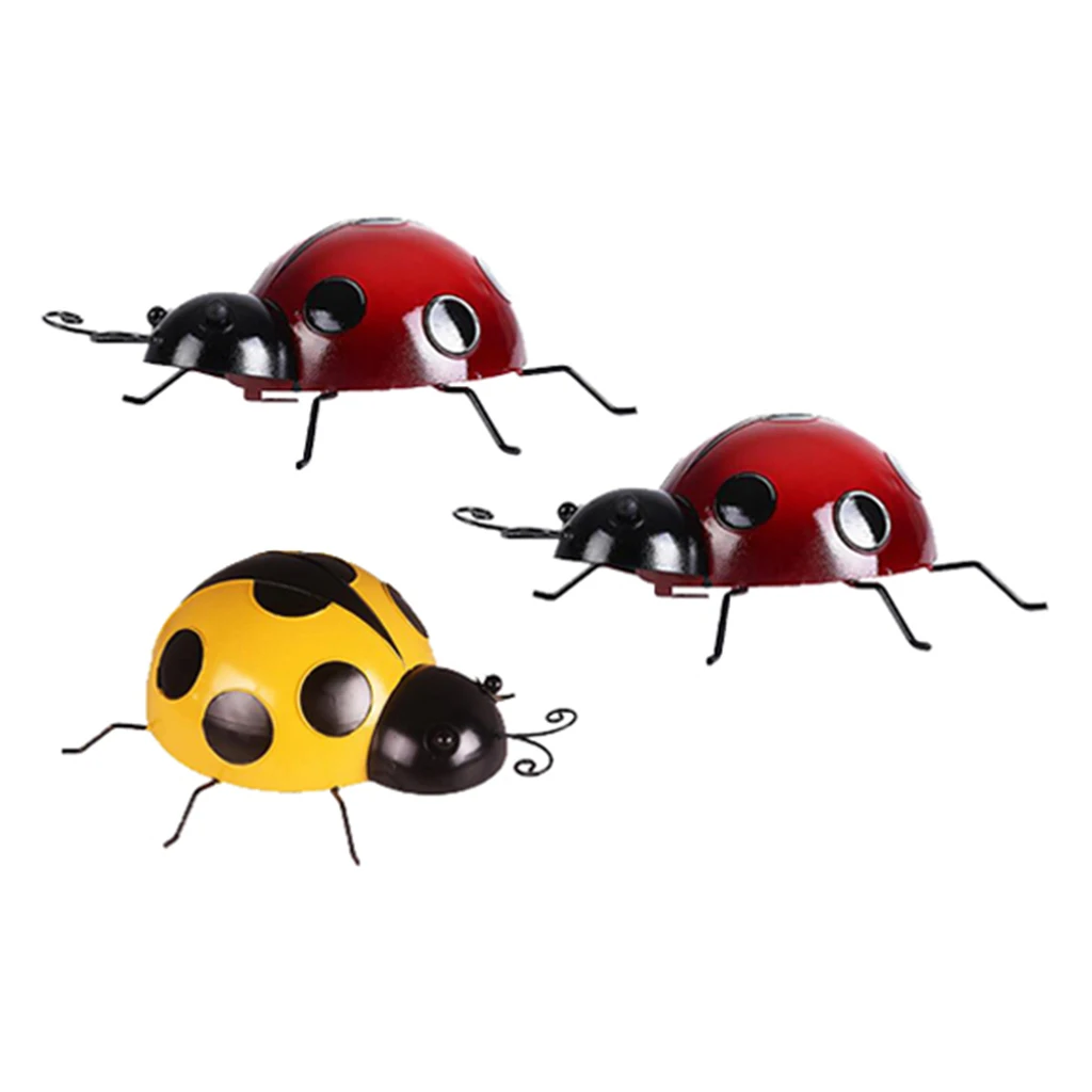 

3x железная Божья коровка настенное Дерево Подвесные Божья коровка художественные украшения уличное украшение