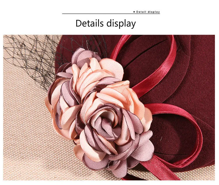 Женская шерстяная сетчатая шляпа с фатурой свадебная цветами свадебные подарки