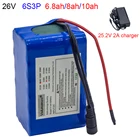 Аккумуляторная батарея 6S3P 24 В 10 Ач 25,2 в 10000 мАч BMS, электрический велосипед, игрушечный автомобиль, 18650 фотоаккумулятор + зарядное устройство с высокой мощностью