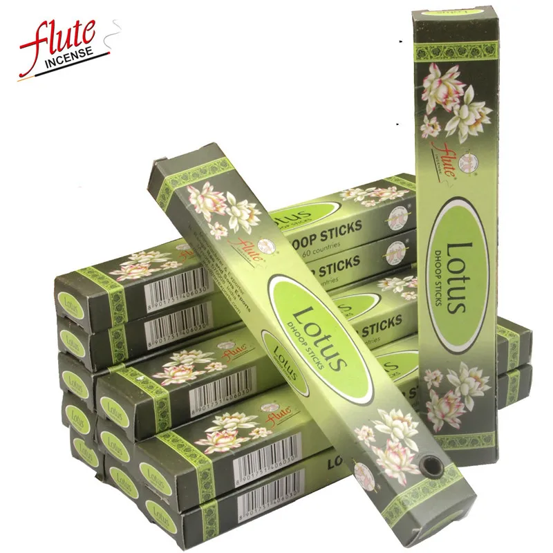 Lotus Флейта 120 палочек/упаковка фиолетовый аромат ящик ладан(Dhoop) из индийского природного ручной ароматический саше для антисептика - Аромат: Lotus