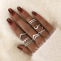 7pcsset personality rings set for women jewelry heart l o v e leaf moon simple rings for mens rings korea for lover wholesale