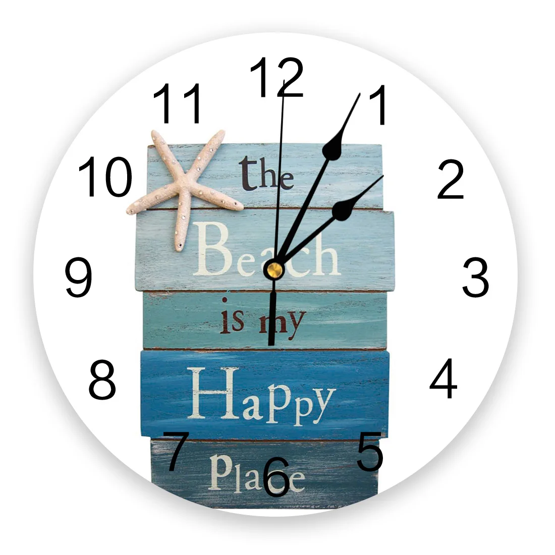 Часы настенные круглые декоративные бесшумные с изображением морской