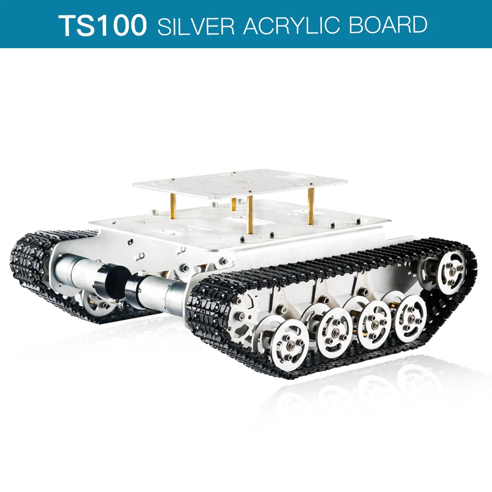 Набор металлических гусеничных шасси SZDOIT TS100 для радиоуправляемого робота-танка с акриловой платой, рука робота может быть непосредственно установлена на автомобиле, высокий, подвесной