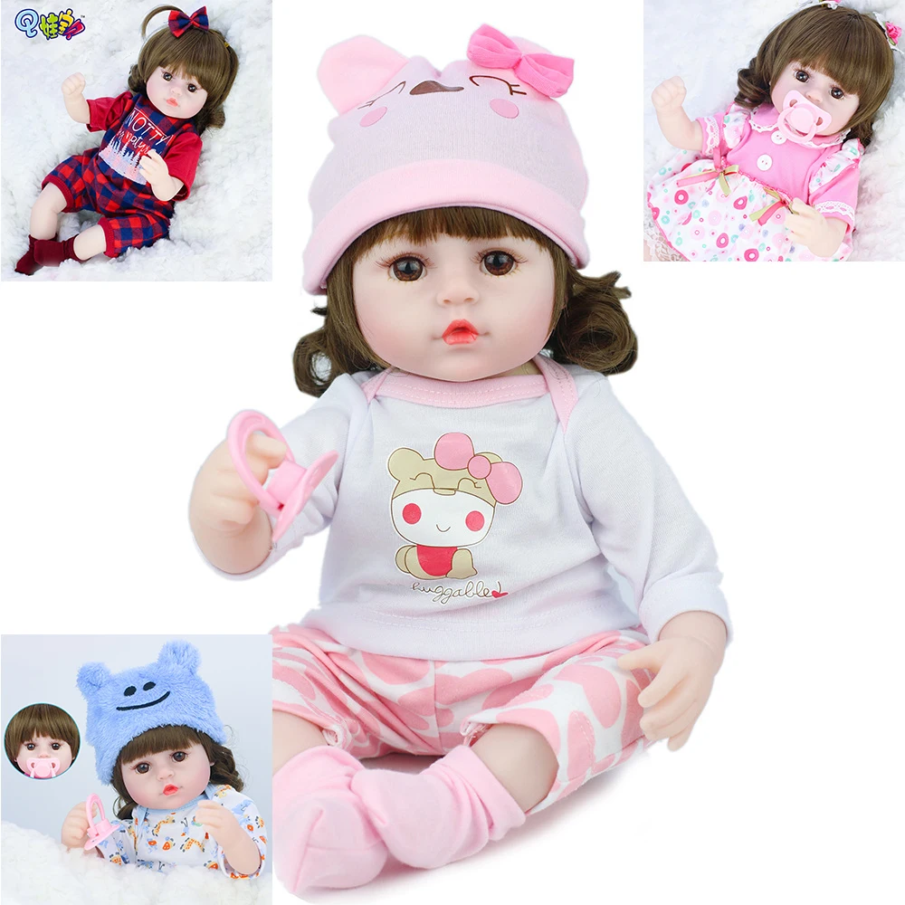 

42cm Bebe Doll Reborn Baby Dolls for Children Toys Toddler Full Body Silicone Girl Doll with Summer Clothes