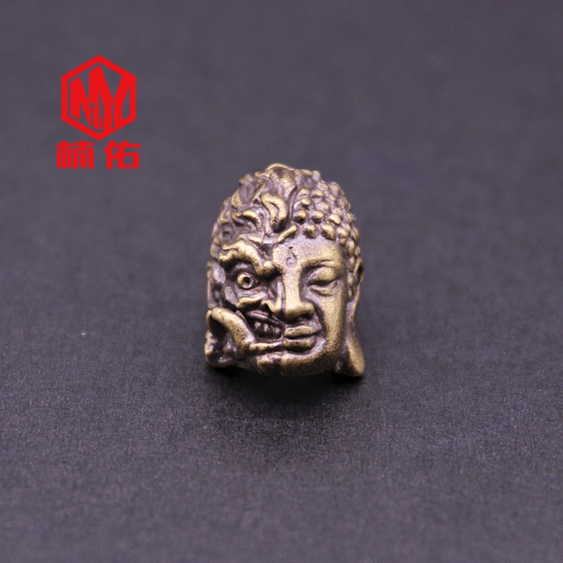 

1PC Devil Buddha Double Face Retro Brass Copper EDC Paracord Beads Lanyard Pendants Knife Beads Rope Cord Beads Pendants