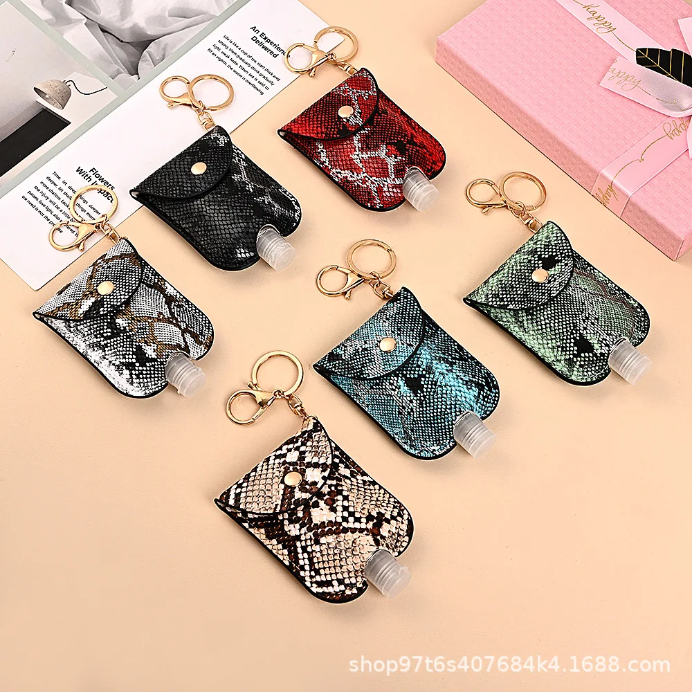 

11Pc Set Hand Sanitizer Keychain Key Holder Travel Bottle Refillable Containers 60ml Flip Cap Reusable Bottles Keychain Carrier