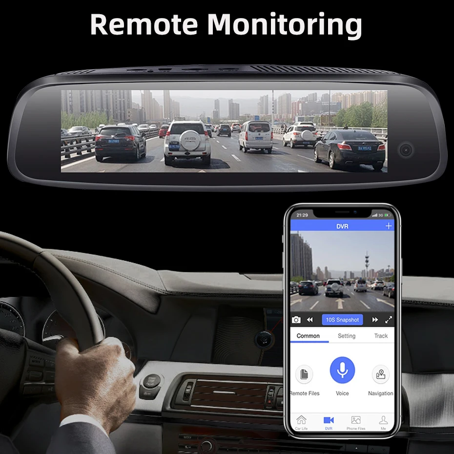 bluavido 3 cameras 4g android car mirror video recorder gps navigation adas 2g ram 32g rom fhd 1080p dashcam rearview mirror dvr free global shipping