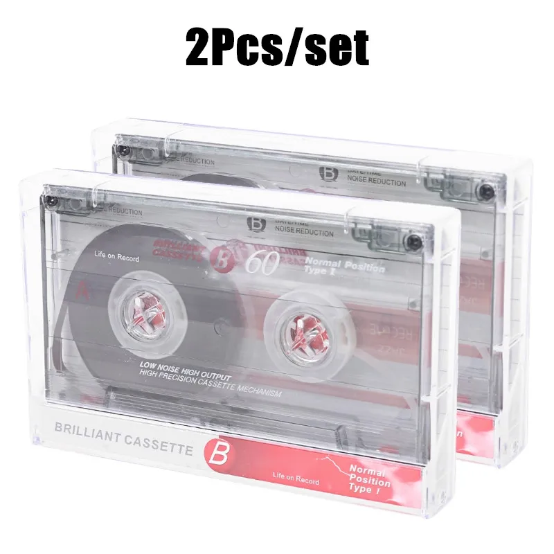 

2Pcs High-quality Standard Cassette Blank Tape Player Empty 60 Minutes Magnetic Audio Tape Recording For Speech Music Recording