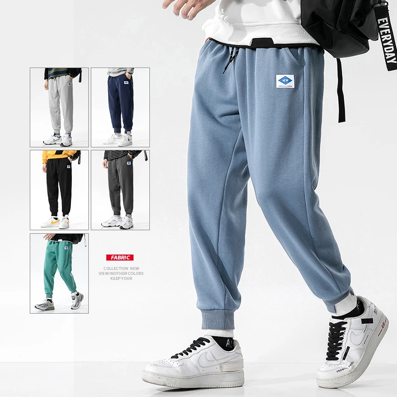 

Джоггеры мужские хлопковые, однотонные брюки-султанки, повседневные брюки до щиколотки для фитнеса, уличная одежда, облегающие штаны, 4XL, ос...