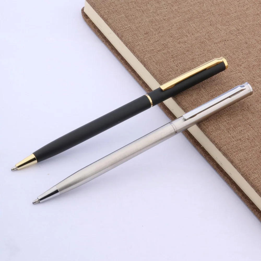 

luxury quality 006 MATTE BLACK metal classical golden student Ballpoint Pen men signature INK PENS Stationery Office Supplies