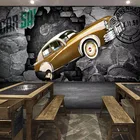 Пользовательские фото обои 3D стерео автомобиль сломанные стены фрески винтажный ресторан кафе KTV Мальчики Детская комната настенная живопись 3D Наклейка на стену
