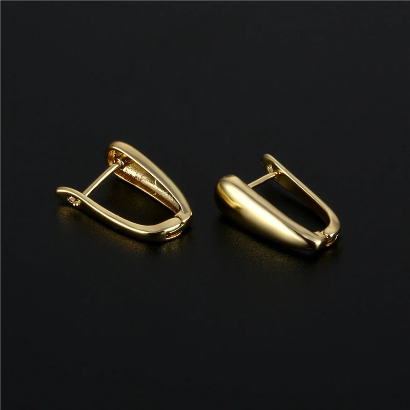 

Gold Brass Geometric U-shaped Oval Smooth 2021 Hyperbole Limited Earring for Girls Luxurious Bridal