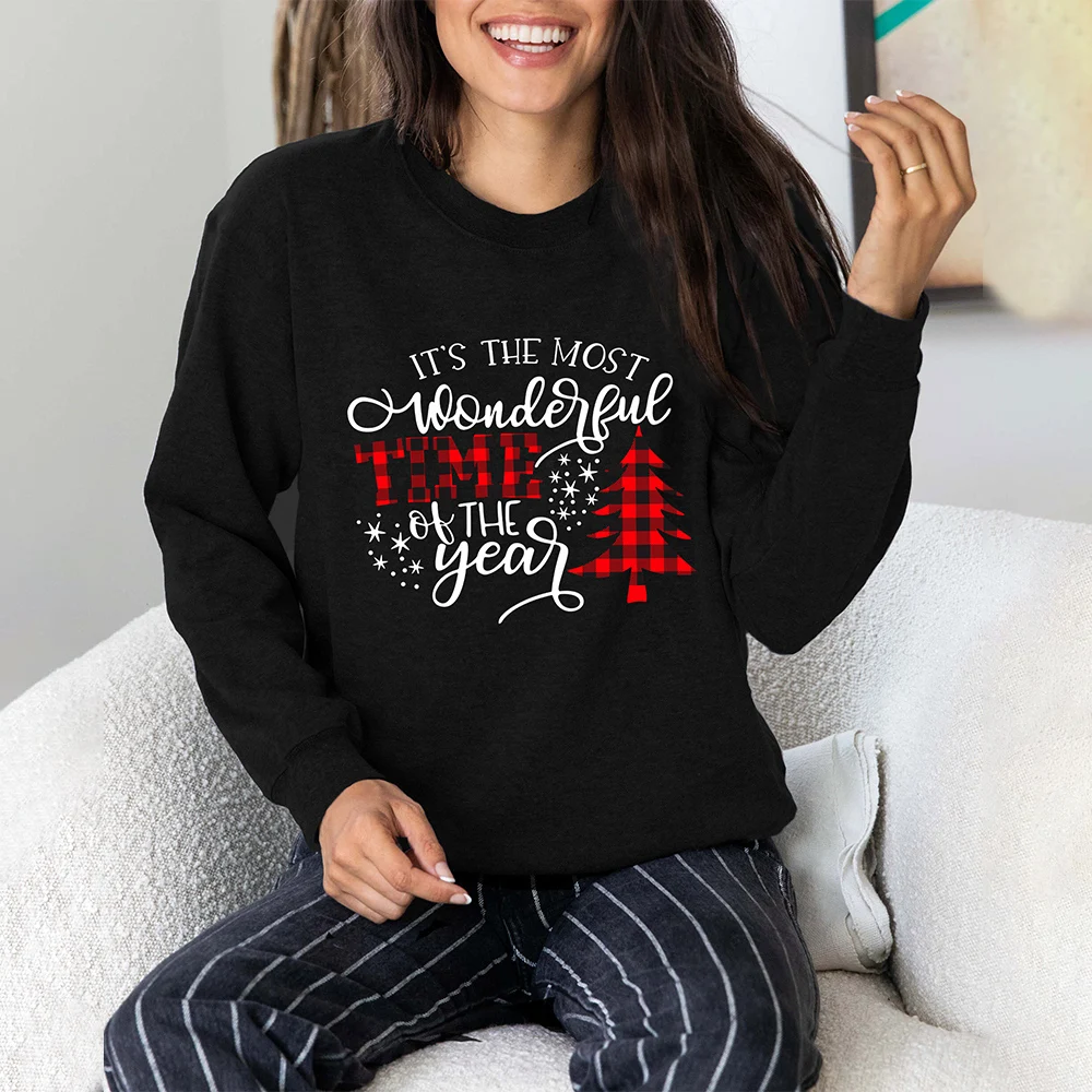 Повседневная Женская рождественская елка с печатным рисунком Slim Fit пуловер