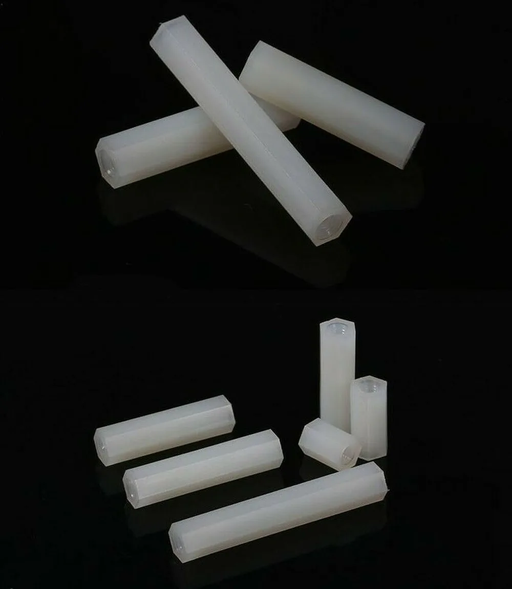 

10PCS M2 M2.5 M3 M4 Hexagonal nylon column flat head double pass nylon column