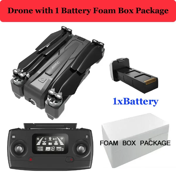 1 battery Foam Box JJRC X11 Радиоуправляемый Дрон gps 5G wifi FPV широкоугольный Регулируемый 2K камера Квадрокоптер 1,6 км 20 минут полёт складной Дрон профессиональный - Цвет: 1 battery Foam Box