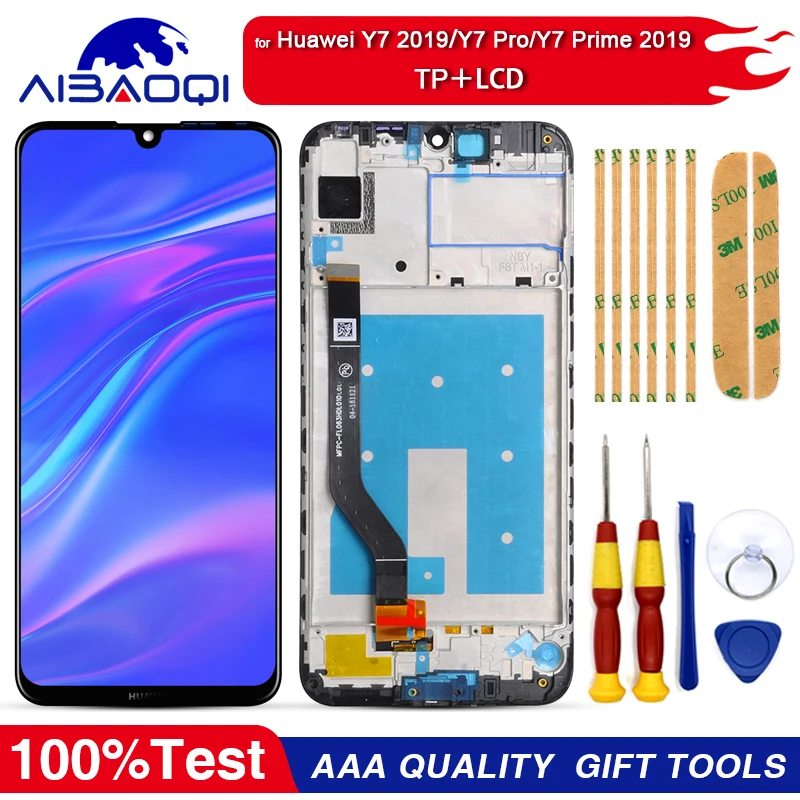 Новый Оригинальный сенсорный ЖК-дисплей для Huawei Y7 Pro Prime 2019 с рамкой запасные