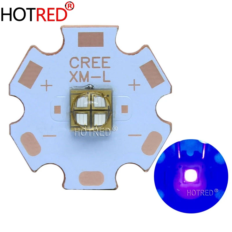 10 Вт 5050 XML 4 чипа полусветодиодный ная s светодиодная УФ фиолетовая нм CREE лампа
