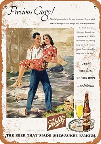 

Metal Sign - 1945 Schlitz Beer River Picnic - Vintage Look
