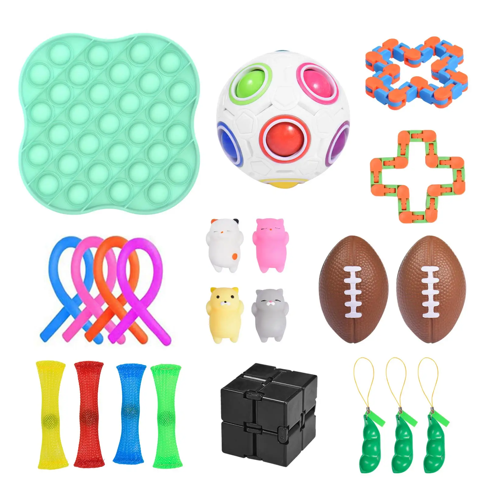 

20/22 Pack Fidget Sensory Toy Set Stress Relief Toys Pop Bubble Fidget Sensory Toy for Kid Adults Autism Anxiety Sensory Toy