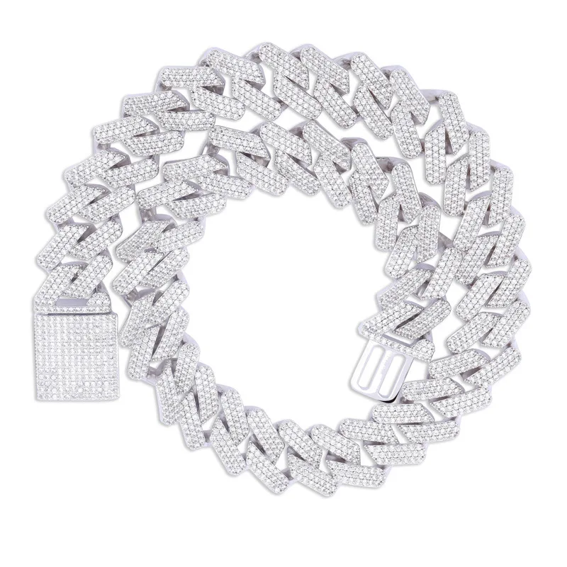 

20MM Miami Newest Box Clasp Cuban Link Chain Heavy Iced Out Cubic Zircon Necklace Choker Bling Bling Hip Hop Jewelry For Men