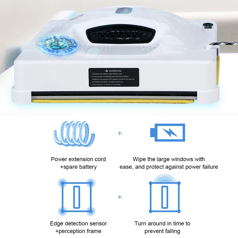 

Smart Window Cleaner Electric Window Cleaning Robot Glass Wall Household Products Cleaning Tools3000PA Edge Detection Sensor